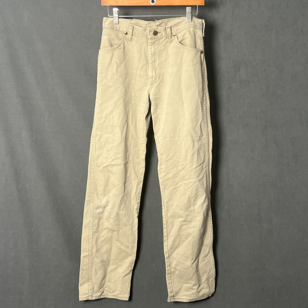 Vtg 80s Wrangler Beige Tan Cowboy Cut Jeans Mens 30x34 Made in USA 013TTAN